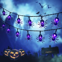 Solar String Lights, 2Pack 30 Led 20Ft Purple Spider Lights With 8 Modes Waterpr - £28.46 GBP