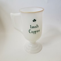 vintage Irish Milk Glass Clover Leaf Shamrock Pedestal Coffee Mug - £3.93 GBP