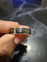 316L Stainless Steel 6mm &quot;Serenity Prayer&quot; Black Rotation Ring - £7.07 GBP