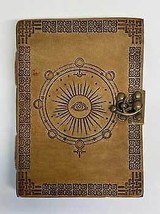 5&quot; X 7&quot; Moon Phase Embossed Leather W/ Latch - $40.76