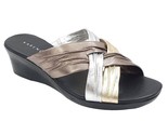 Karen Scott Women Cross Strap Slide Sandals Shirlei Size US 7M Gold Silv... - £21.12 GBP
