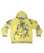 Vintage Artful Dodger Sz 4XL Yellow All Over Embroidered Full Zip Hoodie... - $77.37