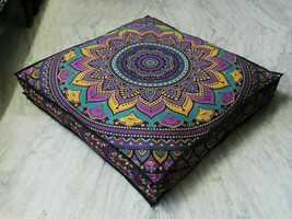 Indian Mandala Beautiful Cotton Square Cushion Cover Pillow Cover Pillow Cases - £15.07 GBP+