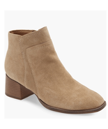 Lucky Brand Lilka Suede Bootie, Block Heel Size 7, Dune Light Brown, NWT - $1,455.85 MXN