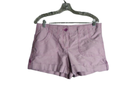 Ann Taylor Loft Light Purple Cuffed Chino Flat Front Short 100% Cotton S... - £8.57 GBP