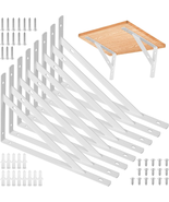 8PCS Heavy Duty Floating Shelf Brackets Wall Mount Metal Iron White 11.8... - $521.18 MXN