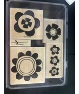 Stampin&#39; Up! Retired Big Blooms Flowers Wood Mount Rubber Stamp Set - Se... - €21,21 EUR