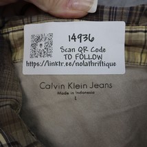 Calvin Kleins Jeans Shirt Mens L Multicolor Button Up Short Sleeve Collared Top - £20.38 GBP