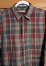 Levi&#39;s Colorgraphs Red Grey Plaid Long Sleeve Button Down Dress Shirt Large - $19.34