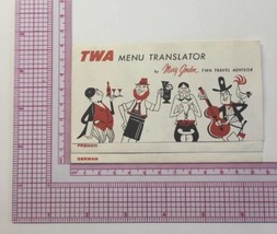 TWA Airlines Menu Translator Italian Spanish French German Vintage 1970&#39;s - £13.41 GBP