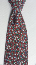 Chirstian Dior men dress silk tie 3.5&quot; Wide 58&quot; Long Red with Micro Pattern  - £23.16 GBP