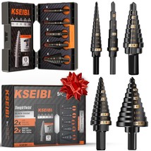 Kseibi 598240 Industrial Grade Unibit 5-Pieces Step Drill Bits Set 3-Fla... - £42.47 GBP