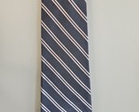 Cravatta collo motivo a righe grigio/rosa George, 100% seta - £7.45 GBP