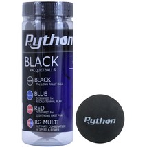 Python 3 Ball Can Black Racquetballs (Long Rally Ball!) (1) - £17.71 GBP