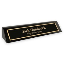 Desk Wedge Name Plate - Personalized Titles and Styles (11&quot; Black Piano ... - $43.11
