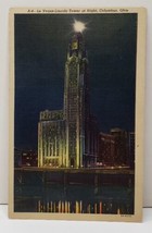 Le Veque-Lincoln Tower At Night Columbus Ohio Postcard C17 - £3.09 GBP