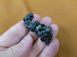 (Y-OTT-LA-550) little SEA OTTER black gray carving figurine marine river... - $15.79