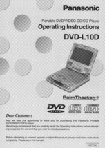 Panasonic DVD-L10D DVD Player Owners Instruction Manual - $22.24