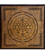 OIL VARNISHED SRI YANTRA SRI CHAKRA  THANGKA PAINTING-  MEDITATION WALL ... - $141.49