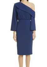 NWT Badgley Mischka Asymmetrical Off-The-Shoulder Cocktail Dress Midnight Size 6 - £78.04 GBP
