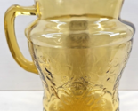 Federal Glass Madrid Amber 80 Oz Ice Lip Pitcher Depression Yellow Etch ... - £45.00 GBP