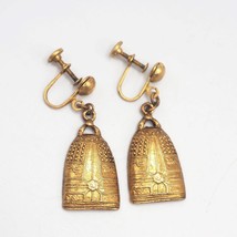 Alva Museum Répliques Japonnais Temple Cloches Pendentif Boucles Vis Sur - $43.55