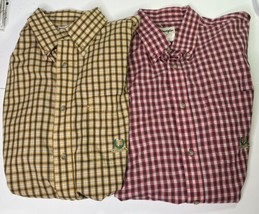 Wrangler Riata XL Long  Sleeve button down Plaid Shirts Yellow And Red - £15.34 GBP