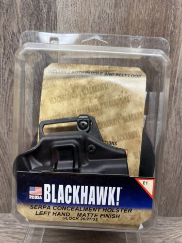 BLACKHAWK CQC SERPA Holster Fits GLK 26/27/33, Left Hand, Black 410501BK-L-New - £27.24 GBP