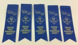 Wolf Cub Scouts Ribbons Grand Prix Pinewood Derby Box Car Blue 5pc Lot Vintage - £10.12 GBP