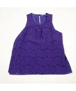 Fourteenth Place Womens Lace Top Purple Size M Sleeveless Crew Neck Pull... - $228.42 MXN