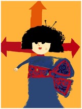 1880.Asian Geisha doll red arrows quality Poster.Chidren room custom Decor Art - £12.81 GBP+