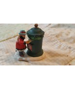 CERAMIC Girl Putting Mail In Mailbox~Christmas Village Display Piece. 3 x 3 - $13.48 CAD