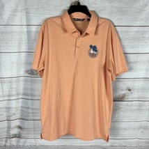 Travis Mathew Men&#39;s XL Orange Palm Tree Polo Shirt Golf Pima Cotton Polyester - $16.99