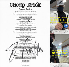 Robin Zander &amp; Tom Petersson signed Cheap Trick Dream Police Lyrics sheet Proof - £156.90 GBP