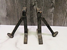 Pair of Vintage Railroad Spike Track Bookends Heavy Rustic Black  - £32.47 GBP