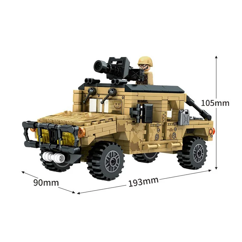 Play New Military Humvee Jeep M998 A Weapon Aault Vehicle Building Blocks Bricks - £39.16 GBP