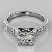 2.40Ct Princess Cut Simulated Diamond Engagement Ring 14k White Gold in Size 6 - £212.54 GBP