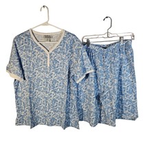 Anthony Richards Women&#39;s Pajama Set 100% Cotton Large New Blue White 2 P... - $336.30 MXN