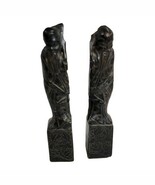 Vintage Asian Carved Wood Figural Book Ends Samurai Master Man 5&quot; tall S... - $945.17 MXN