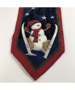 Christmas Snowman Skiing Blue and Red Mens Tie Holiday Party Necktie Coo... - £7.56 GBP