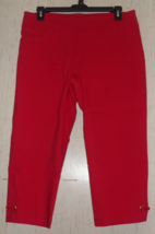 NEW WOMENS hearts of palm RED STRETCH DENIM PULL ON CAPRI / CROPPED PANT... - £22.13 GBP