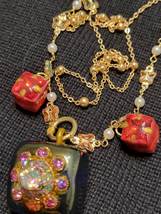 &quot;Romantic Square Off&quot; hand blown cube necklace.C.2024 - £14.95 GBP