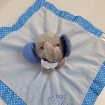 Garanimals My Best Friend Blue Elephant Security Blanket Lovey Polka Dots Satin - $17.77