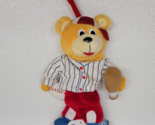 Vintage Baby Musical Pull Toy Plush Baseball Bear Kids II - £15.81 GBP