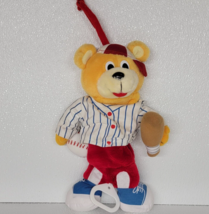 Vintage Baby Musical Pull Toy Plush Baseball Bear Kids II - £15.77 GBP