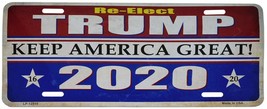 K&#39;s Novelties Re-Elect Trump Keep America Great! 2020 6&quot;x12&quot; Aluminum Li... - £3.83 GBP