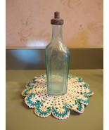 Rare Vintage Ed Pinaud  Paris ~Aqua Green Embossed Glass Perfume Bottle - $653.62 MXN