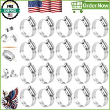 20-Pack Adjustable Stainless Steel Hose Clamps 7/8&#39;&#39; - 1-1/2&#39;&#39; - Premium... - $34.53 CAD