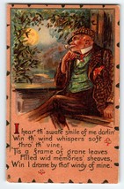 Valentines Day Postcard Tuck Series 116 Irish Man Smokes Pipe Texture Vi... - £12.30 GBP