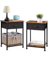 Somdot Nightstands Set Of 2, Bedside Table End Table For Bedroom Nursery... - £46.97 GBP